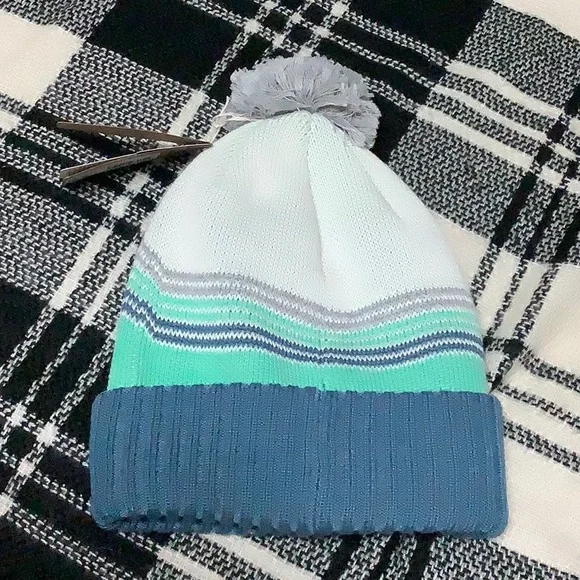🔴 Patagonia kid’s powder town beanie ridge rise knit fresh teal - Picture 2 of 8